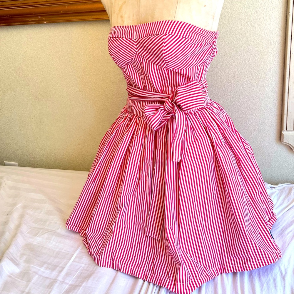 Pink Striped dress 
Red& white stripes 
Size XS 
Free shipping!